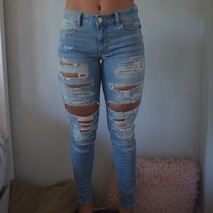 American Eagle Outfitters Distressed Jean jegging Size 0